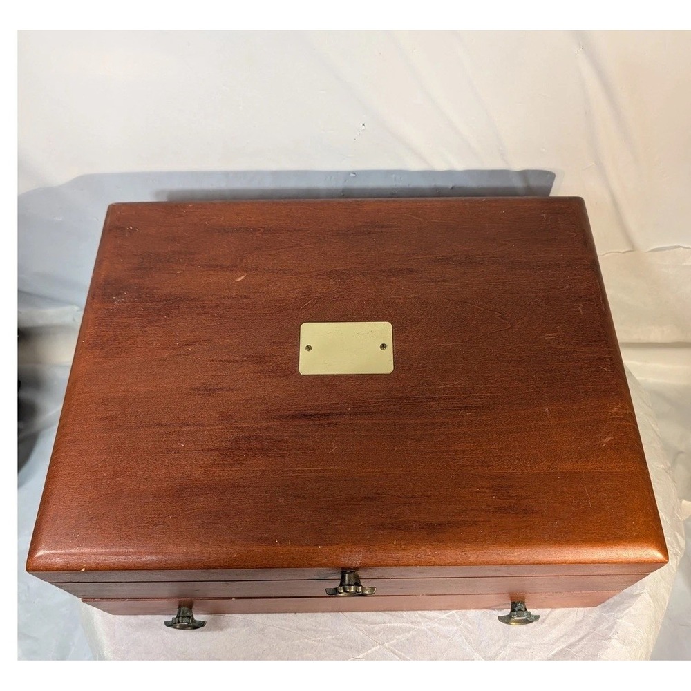 Vintage Eureka Mfg Co Wooden Cutlery Silverware Chest Box Organizer Made in USA - Picture 6 of 12